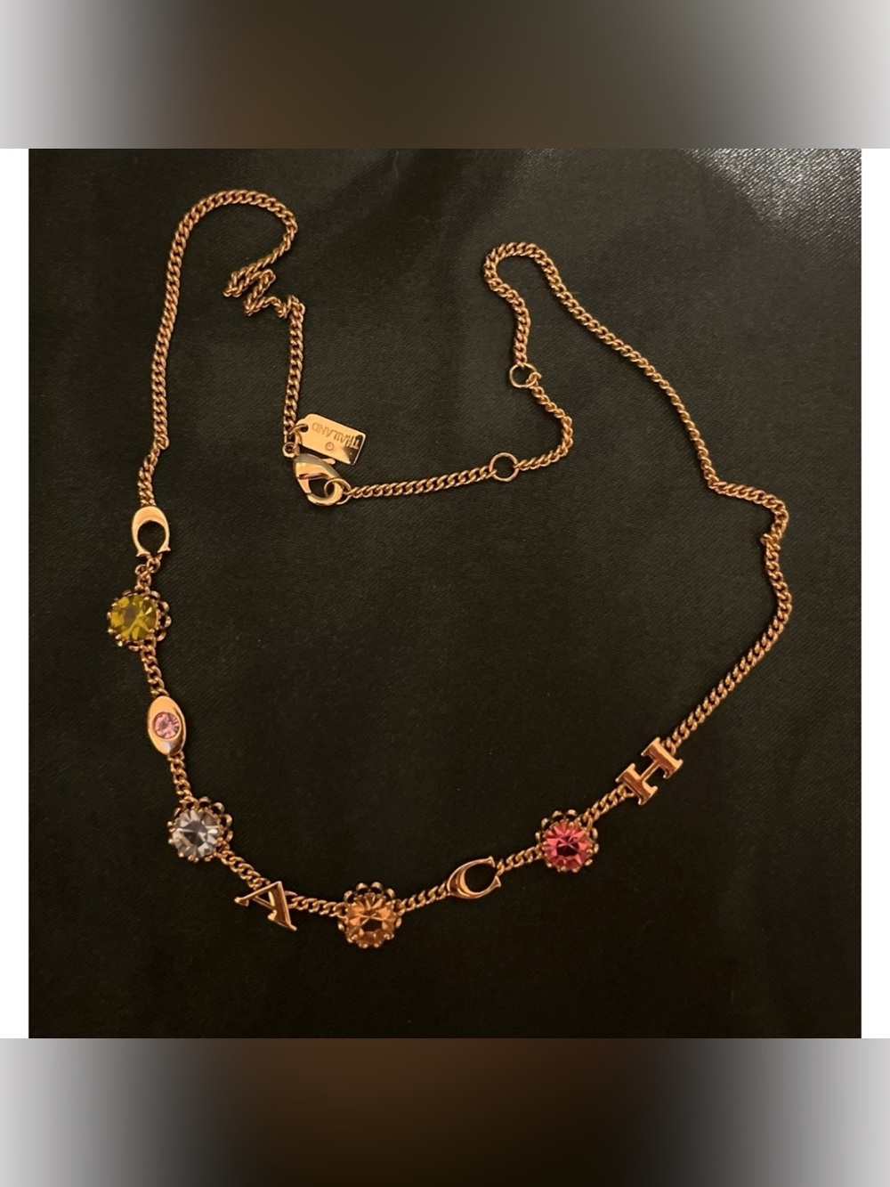 Coach Multicolored Rhinestone Necklace